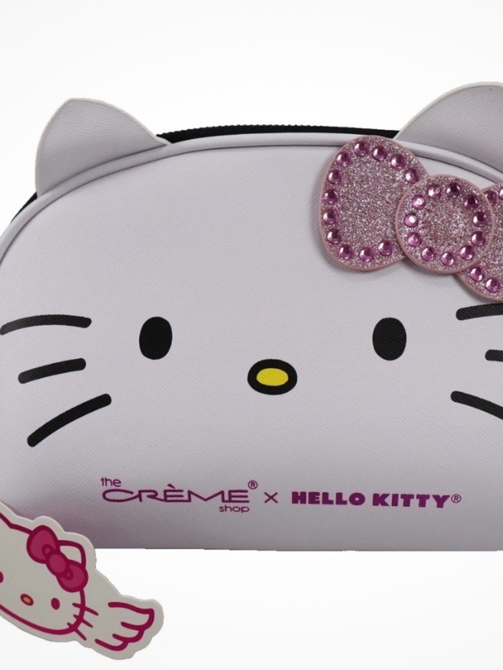 Pink Glitter Bow Cosmetic Case
